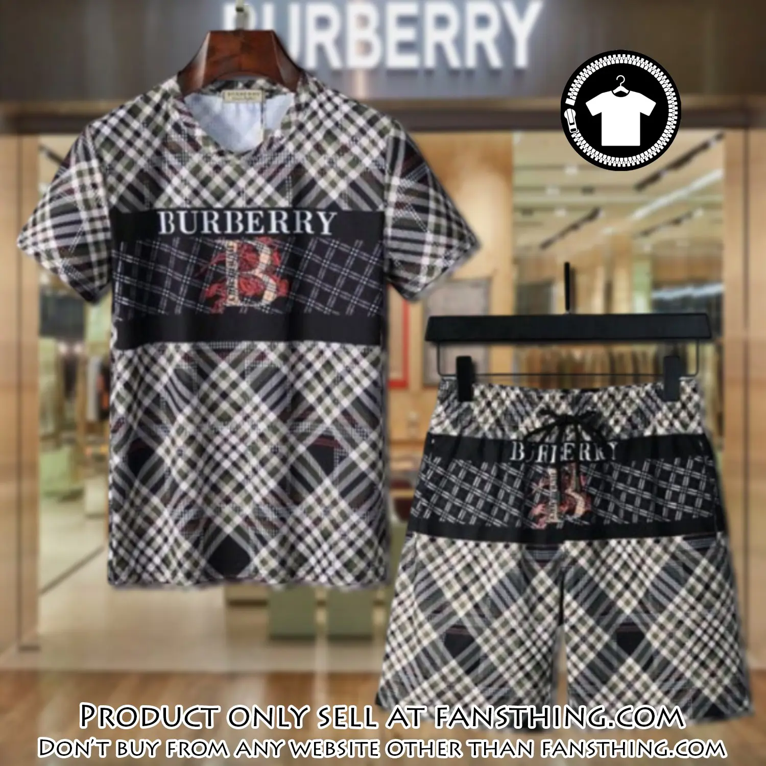 Burberry combo unisex tshirt & short limited luxury outfit cts1033 fst5903173